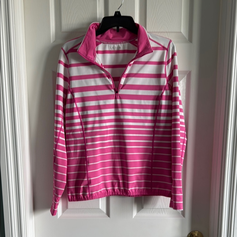 Ralph Lauren Pink and White Striped Top
